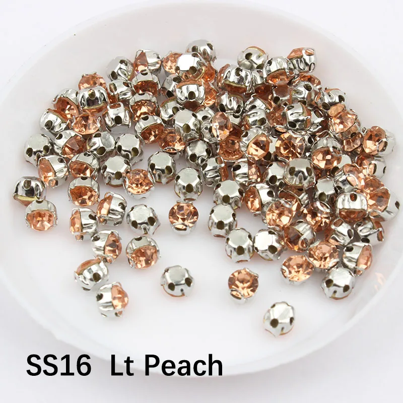 Новая распродажа Стразы смешанных цветов SS16 K серебряные стразы 300 шт для украшения одежды - Цвет: ss16 Lt peach