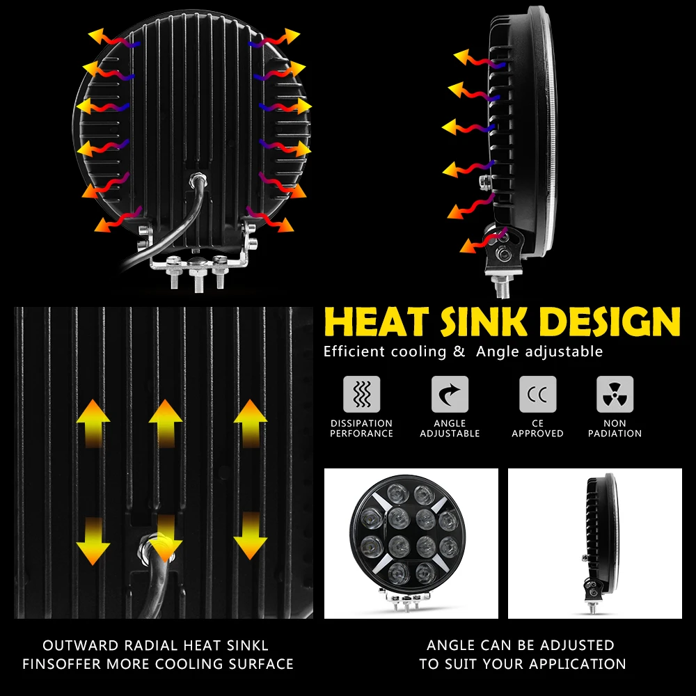 WINNING 9 inch Round LED Work Light for Driving Offroad Boat Car Tractor Truck 4x4 SUV ATV 12V 24V 120W WINNING 9 inch Round LED Work Light for Driving Offroad Boat Car Tractor Truck 4x4 SUV ATV 12V 24V 120W
