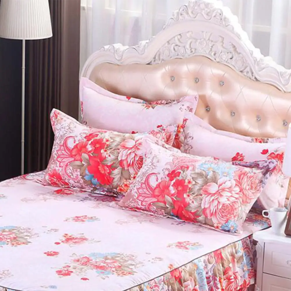 Adeeing 1 пара модные элегантные цветочные подушки Чехлы мягкие удобные декоративные домашние наволочки(за исключением подушки кровать юбка - Цвет: light pink