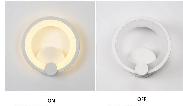 Conduziu a Lâmpada de Parede Luz da Parede Interior Arandelas Alumínio Moderno Branco Anel Loft Cabeceira Luminaria Banheiro Espelho Luz Ac85-265v 12 w 9 branco anel loft cabeceira luminaria banheiro espelho luz AC85-265V