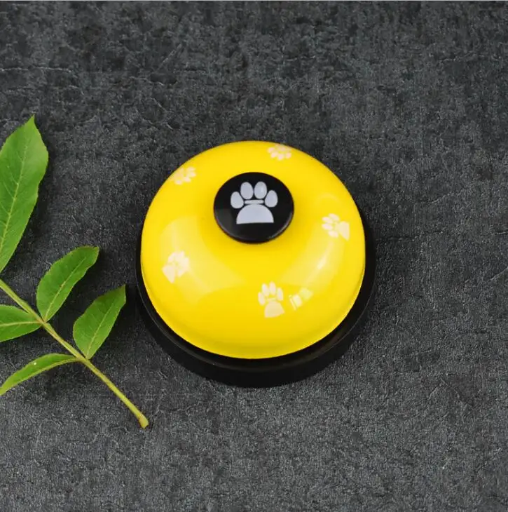 New Pet Call Bell Toy for Dog Interactive Pet Training Bell Toys Cat Kitten Puppy Food Feed Reminder Feeding Ringer - Цвет: Цвет: желтый