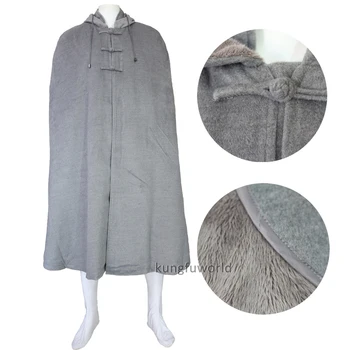 

Top Quality Gray and Brown Buddhist Lay Monk Meditation Cloak Shaolin Kung fu Cape Martial arts Robe Outer Clothes