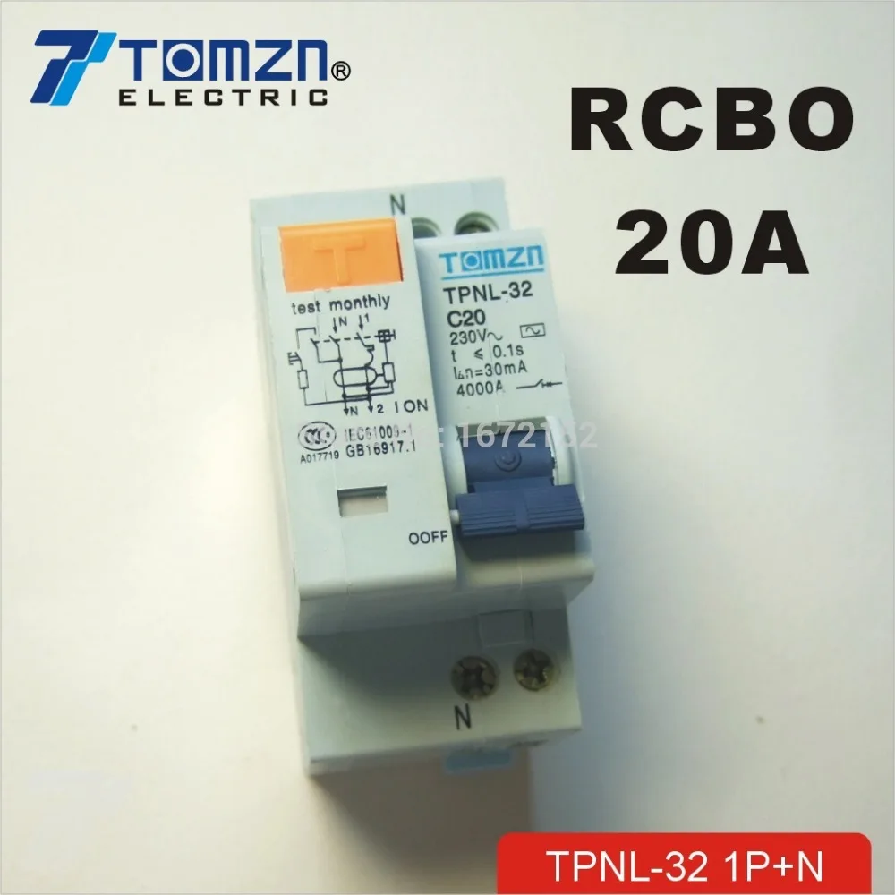 DPNL 1P + N 20A 230V ~ 50 HZ/60 HZ автоматический выключатель остаточного тока с защитой от