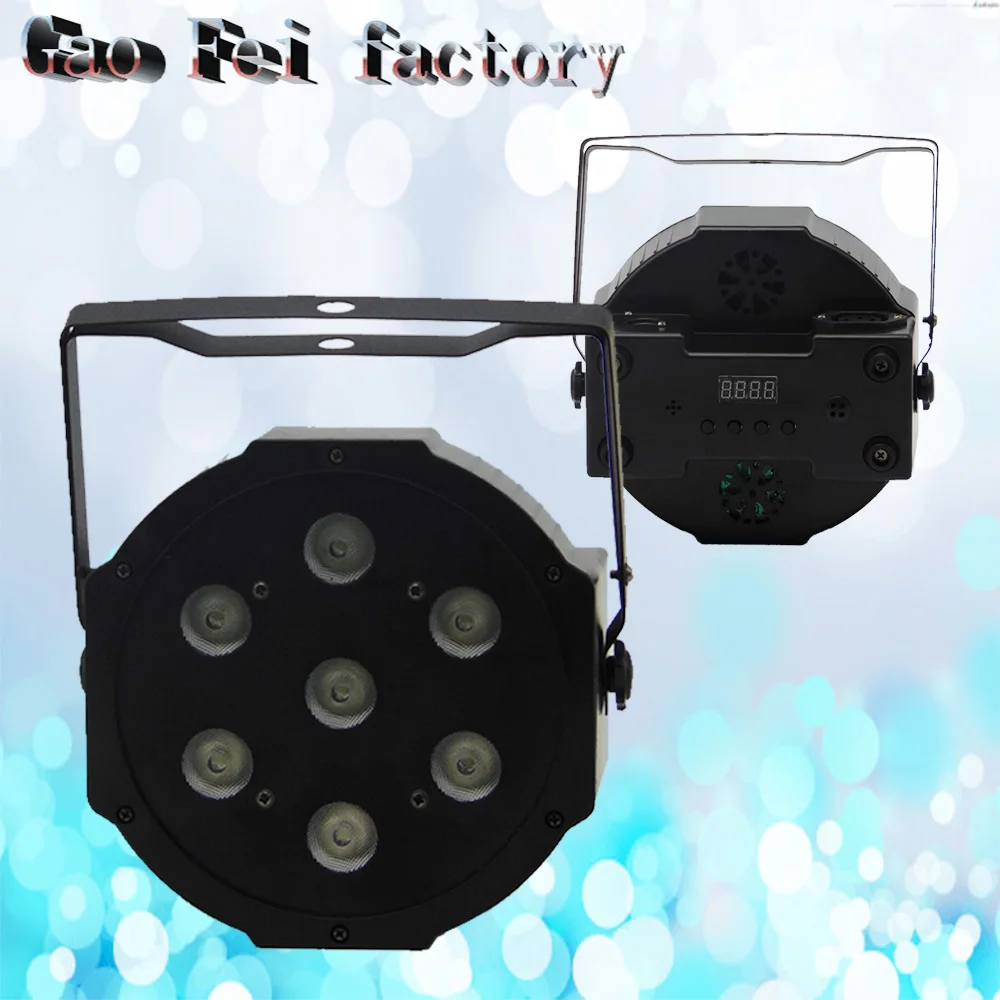 

7 x12w 4 in1 Flat Led Par DJ Profissional Led Party Light Par Led RGBW Club Lights (2pcs/lot)