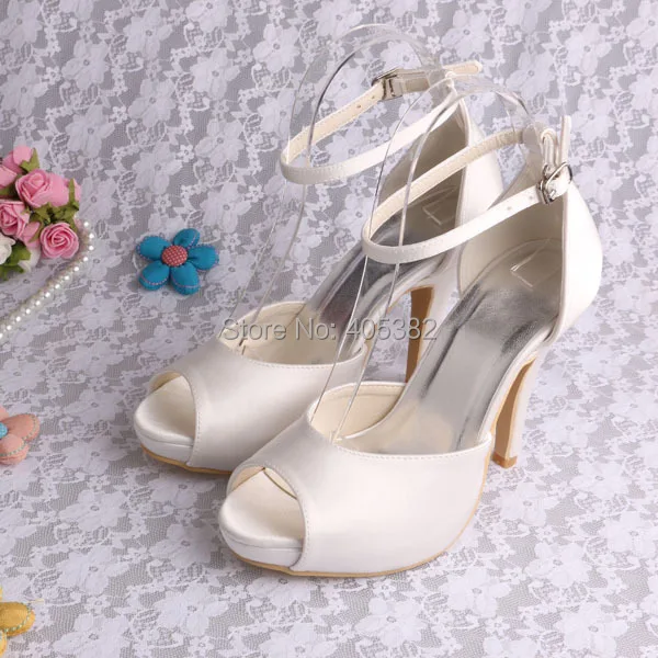 cream satin heels