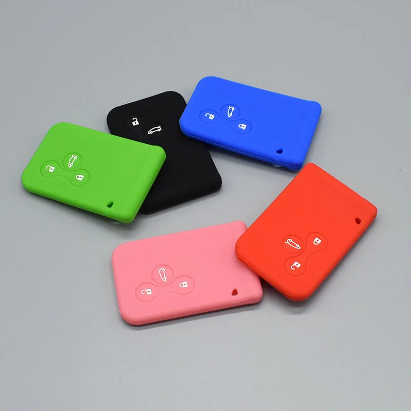 

Silicone rubber car key case cover for Renault Megane R.S. Scenic 3 button card key Protector Case shell remote accessories