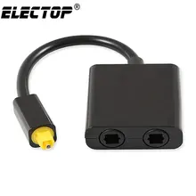 Divisor de áudio óptico de digitas spdif 2 vias toslink divisor adaptador 1 entrada 2 saída spdif cabo óptico divisor hub para cd dvd