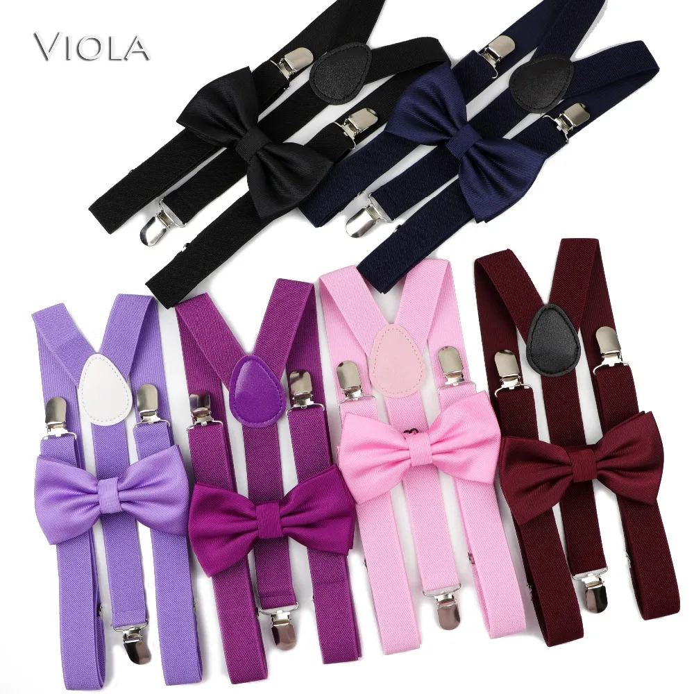 

Mens Soild Colorful Suspenders Polyester Bowtie Set Unique Y-Back Braces Butterfly Bow Tie Adjustable Accessory High Quality Bow