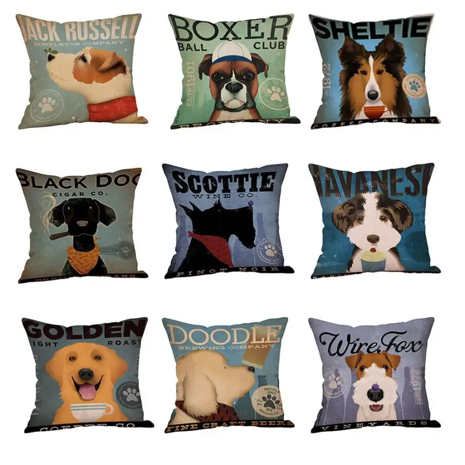 Buy Cute Dog Print Throw Pillow Case Dachshund French