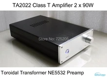 TA2022 Class T Amplifier 2 x 90W Toroidal Transformer Power Supply NE5532 Preamplifier Whole Solid Aluminum Chassis Stereo HIFI