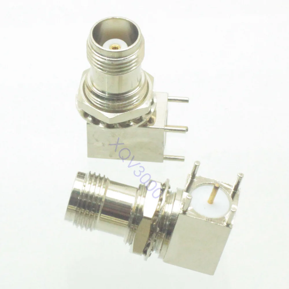 1pce Connector TNC female jack pin bulkhead right angle solder PCB