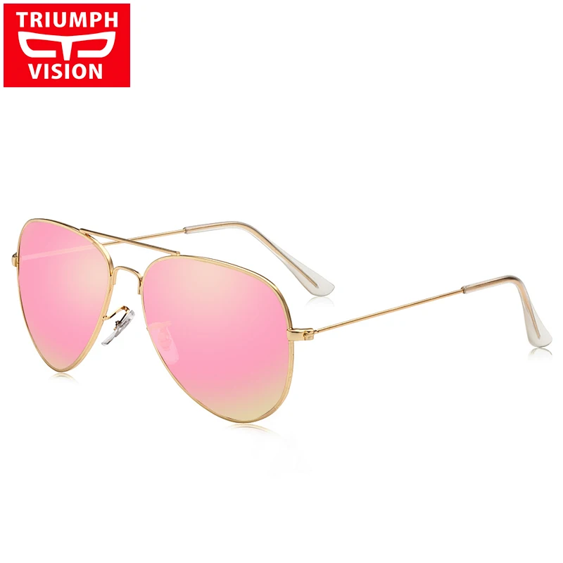 Triumph Vision, 8 цветов, зеркальные линзы, поляризационные женские очки пилота, солнцезащитные очки, Оттенки для женщин, металлический, полный обод, светильник - Цвет линз: 016