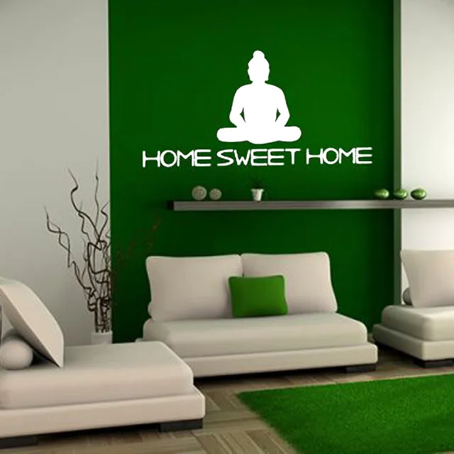 Buddha Statue Home Sweet Wall Sticker Vinyl Removable Buddha Statue Home Sweet Wall Sticker Vinyl Removable Decor For Living Room Sofa Background