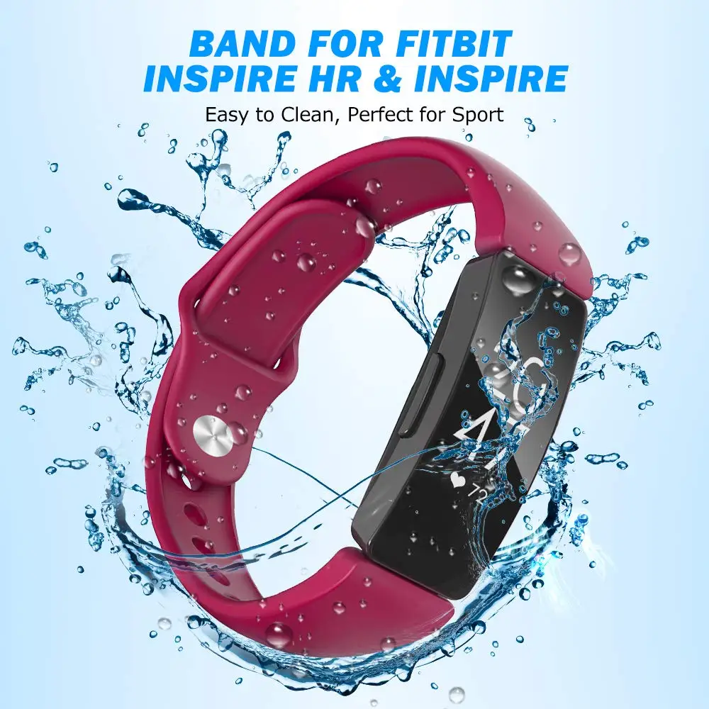 Сменный Силиконовый Браслет для Fitbit Inspire hr наручный ремешок разных цветов для Fitbit Inspire/Inspire HR Band маленький большой