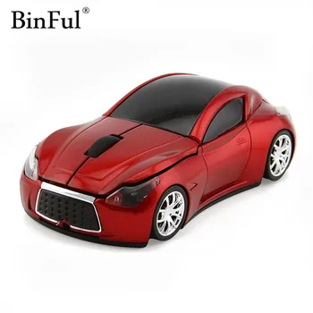 

BinFul Wireless Sports Car Mouse Mice 2.4Ghz Optical 1600dpi Gaming Mouse with LED Flashing Light for PC Laptop Computer Mouse