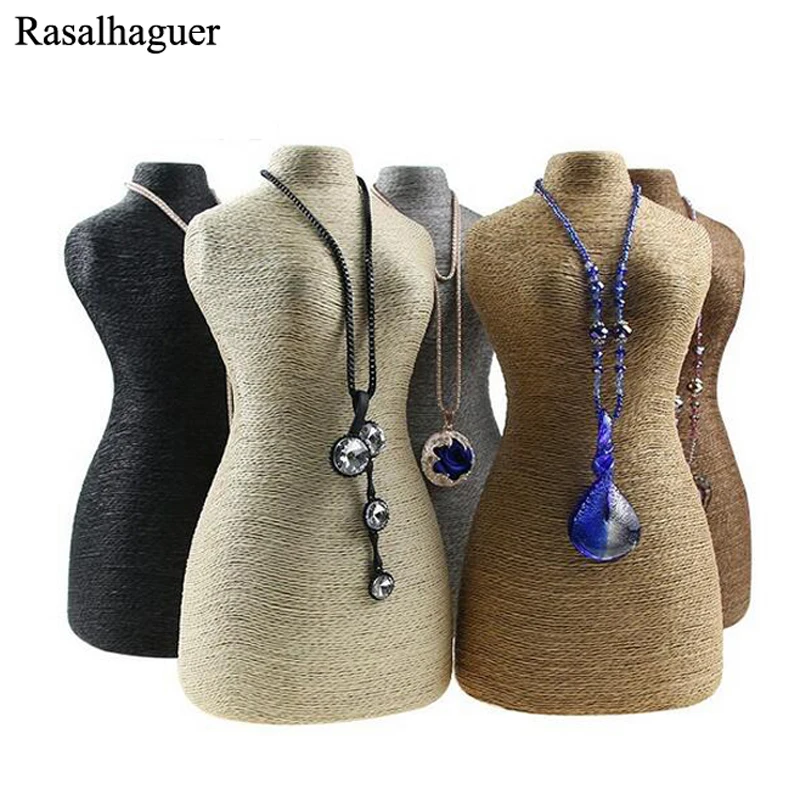 New Arrival Women Design Type Jewellery Necklace Pendants Busts Wrapped With High Quality Cord Material Jewelry Display Rack
