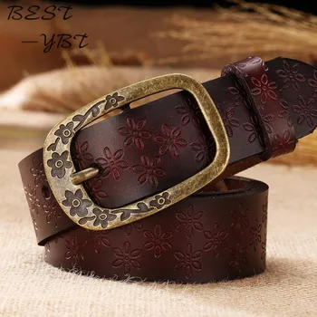 

Designer Women New Fashion Belt Retro Embossed Leather Belt Female Decor Embossing Belts Hand embossed vintage brass buckle