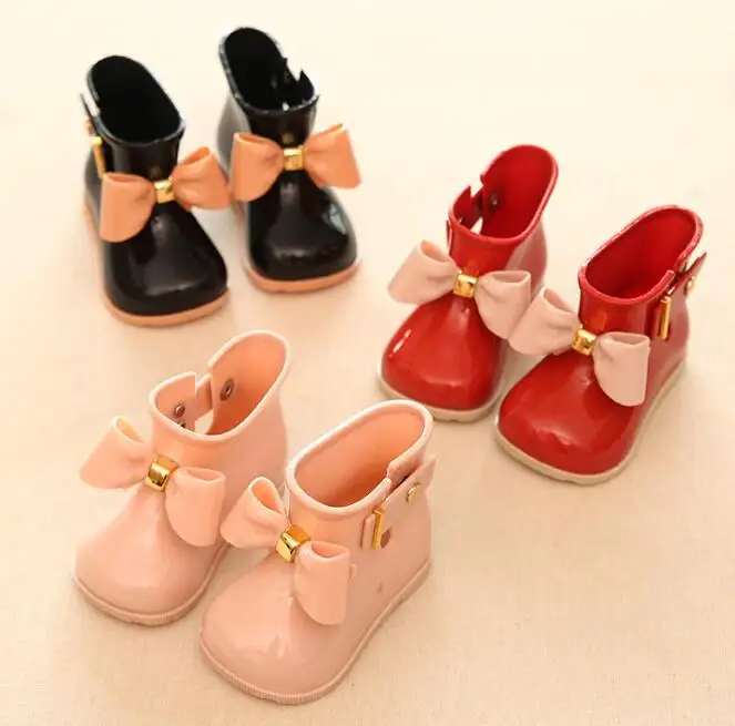 Горячая Распродажа; милые резиновые сапоги для маленьких девочек; милые резиновые сапоги принцессы с бантом для девочек; детская водонепроницаемая обувь ярких цветов