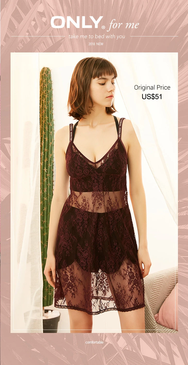 ONLY Spring and Summer New Lace Sleepwear Sexy Sleeping Skirt | 118161543