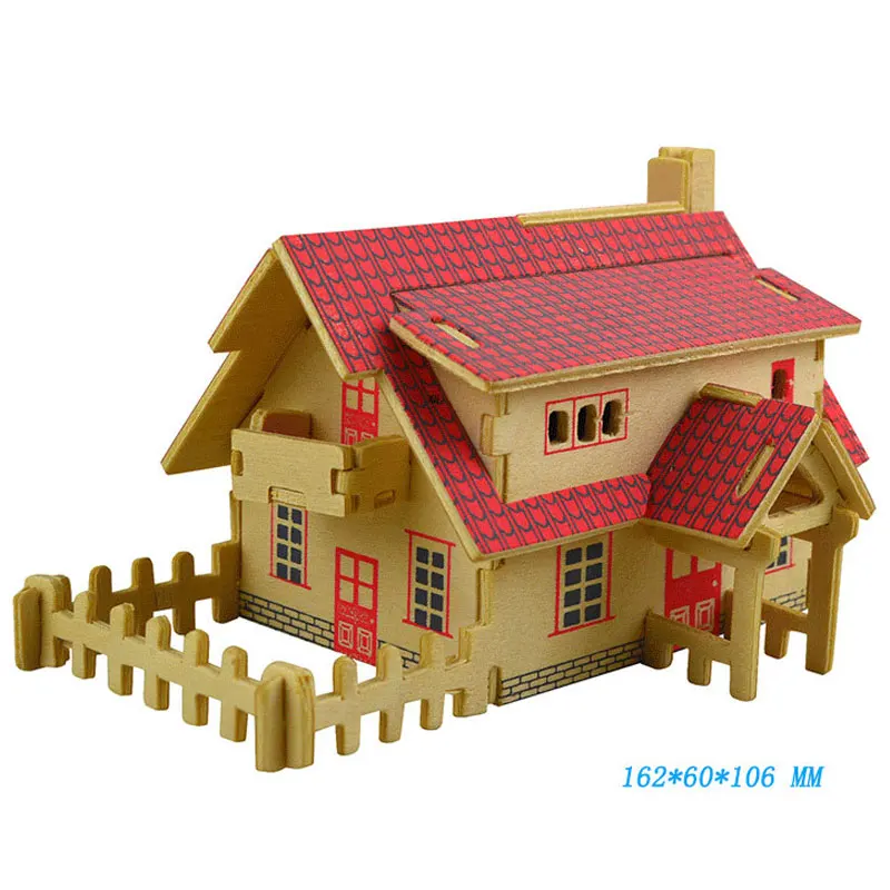 DIY деревянные строительные блоки реальная жизнь деревянные блоки игрушки 3D модель дома ручная сборка миниатюрные Развивающие игрушки для детей