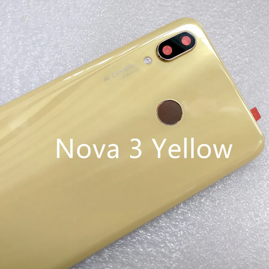 Для huawei Nova 3 крышка батареи Задняя стеклянная задняя дверь корпус чехол для huawei Nova 3i крышка батареи с объективом камеры Замена