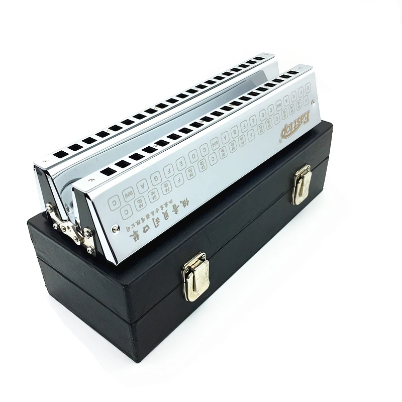 Easttop Brand Double Row Bass Orchestraharmonica Silver Professional