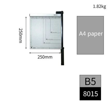 Deli резак для бумаги A4 A5 B5 ручной триммер гильотина офисная фото карта фото резак со скалером резак для бумаги инструменты для дома и офиса - Цвет: 8015