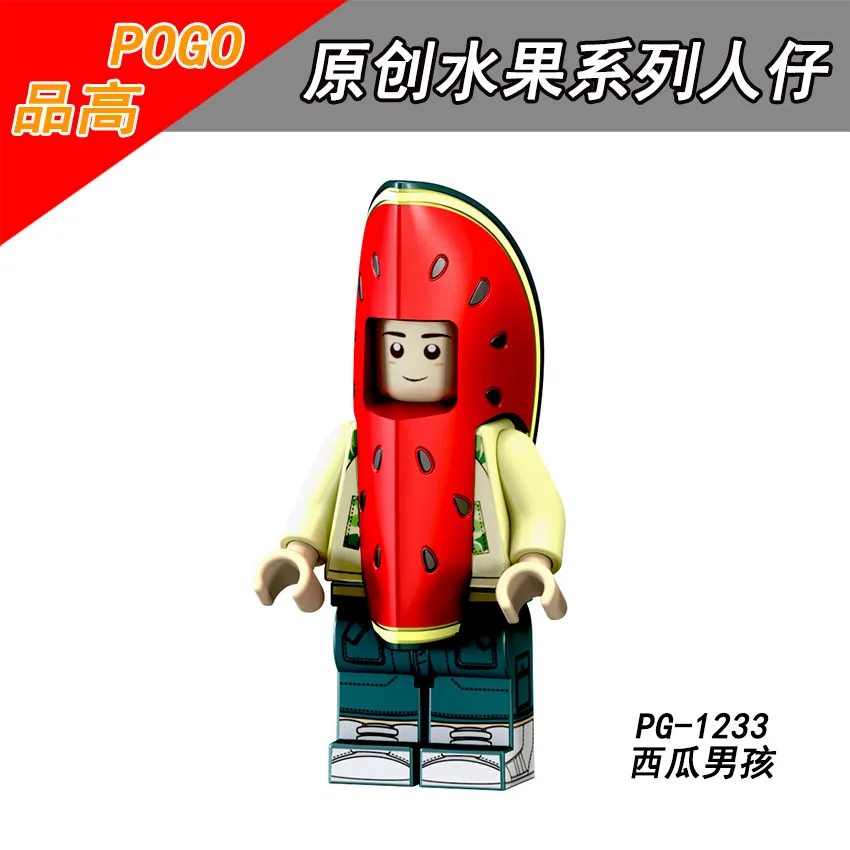 

Fruit Disguised Series Watermelon Boy PG1233 Single Sale Building Blocks Toys For Children Figures Legoing Fruits Doll