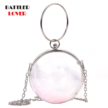 

Clear Transparent PVC Shoulder Bags Women Jelly Bags Purse Solid Color Handbags Women's Waterproof Crossbody Bag Ball Shape Bag