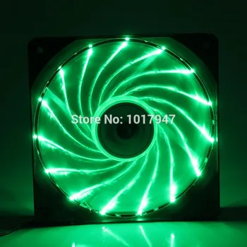 

10PCS lot 4Pin 3Pin Cooling CPU Heatsink Fans 15 light LED Green Light for Computer PC Case 120 x 25mm