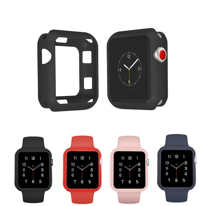 

ASHEI Silicone Band Case For Apple Watch Series 3 2 1 38mm 42mm Soft Sport Strap TPU Protective Case For iWatch Wrist Bracelet