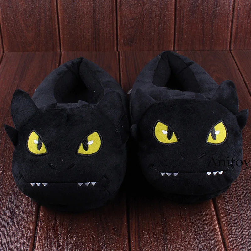 

Anime Plush Slippers How to Train Your Dragon Fluffy House Bedroom Indoor Winter Plush Soft Stuffed Slippers Shoes Doll Toy 28cm