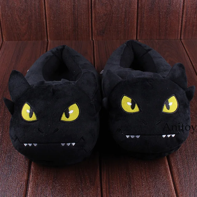 Special Price Anime Plush Slippers How To Train Your Dragon Fluffy House Bedroom Indoor Winter Plush Soft Stuffed Slippers Shoes Doll Toy 28cm