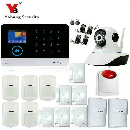 

Yobang Security WIFI GPRS SMS RFID Arm Disarm Android IOS APP Control For Home Burglar GSM Alarm System Wireless Video IP Camera