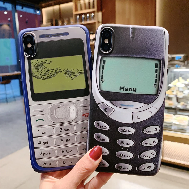 Funny TPU Fitted Phone Case For iPhone 6 6s 7 8 Plus Retro Nokia Patterned Soft Back Cover Apple X XR XS Max |