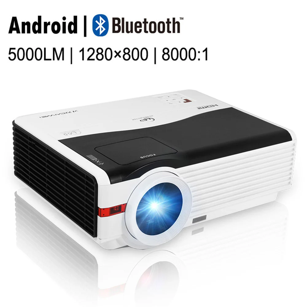 CAIWEI Android Blurtooth Wifi LED Projector 1080p HD Home Movie Video font b Smart b font