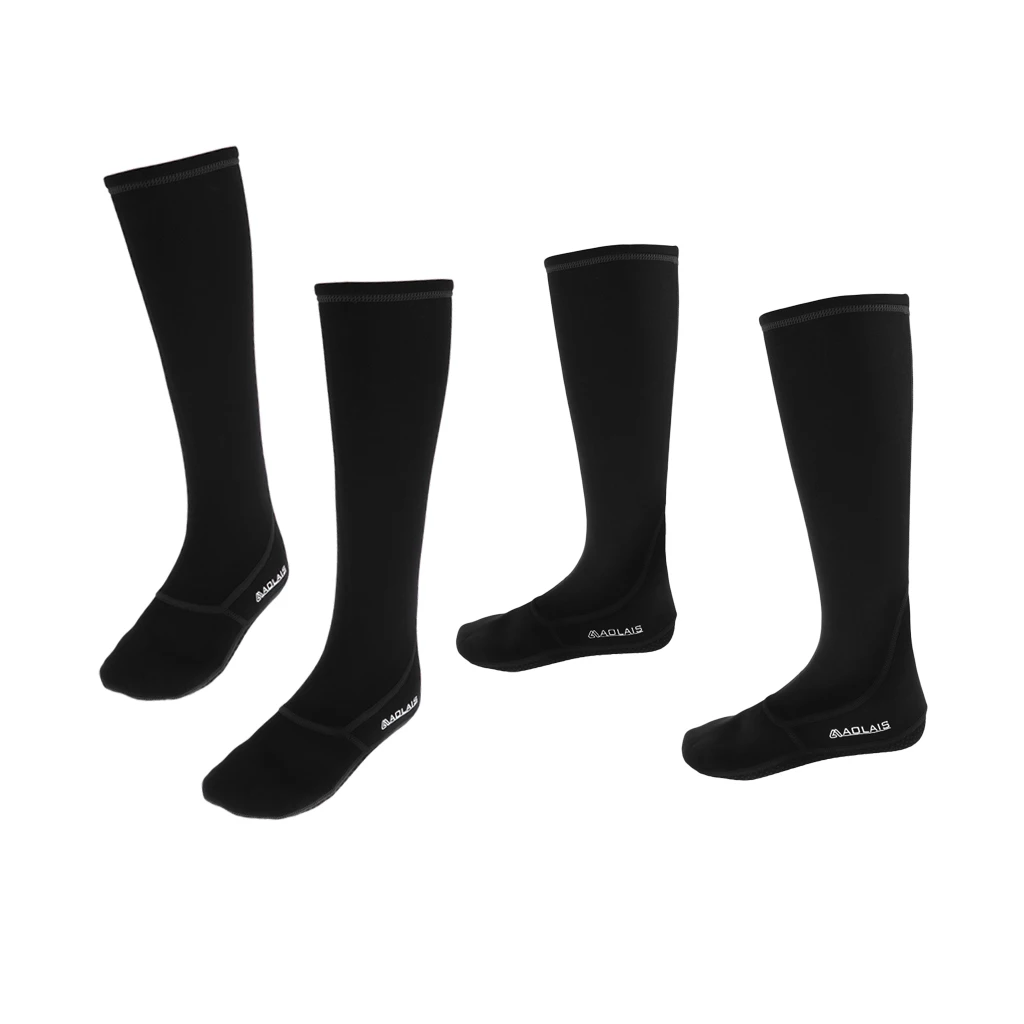 2 Pairs 3mm Neoprene Diving Socks Snorkeling Boots Shoes Black L+M Swimming Unisex Fins Socks Stockings Shoes