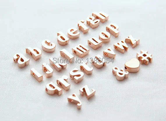 

Factory Wholesale A-Z Rose Gold Alphabet Letters Charm,Ampersand Heart Initial Charm for necklace,DIY Necklace / Bracelet charm