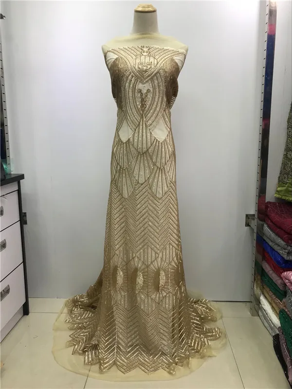 

Wine New French Lace Fabric High Quality sequins Nigeria 3d Tulle Leaf Baby Pink African Net Mesh Women Dress green, black gold