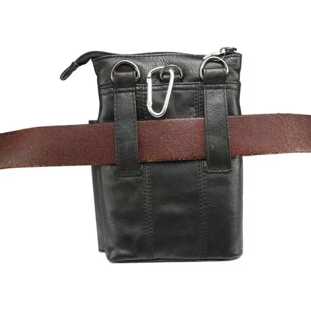 Genuine Leather With Belt Shoulder Bag Holster Zipper Pouch Hook Loop Cover Phone Case For iPhone 4 5 5S 6 6S 7 8 Plus iPhone X