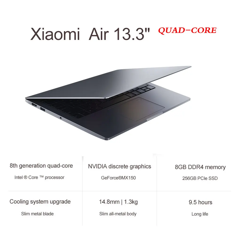 Original Xiaomi 13.3 Air laptop Intel Core i5 i7 Quad-core enhanced edition 8GB DDR5 13.3 inch Fingerprint Recognition notebook Windows10 SSD256G (1)