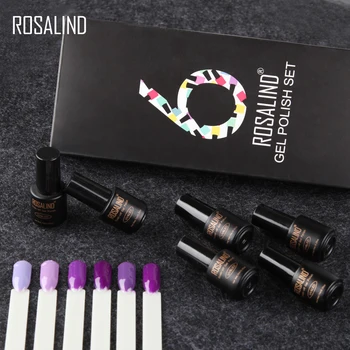 

ROSALIND Gel Nail Polish Set 7ML (6PCS/LOT) Nail Polish Kit Semi Permanent UV LED Nail Art Gel Polish Christmas Gift