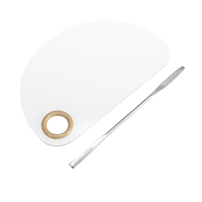 

Stainless Steel Makeup Palette Nail Art Plate with Spatula Tool Kit for Face Foundation Mixing Pigments Cosmetics Make Up
