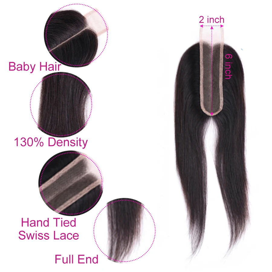 Straight Hair Bundles With 2X6 Closure Brazilian Hair Weave Bundles Human Hair Bundles With Closure Non Remy Hair Extension Beyo (1)