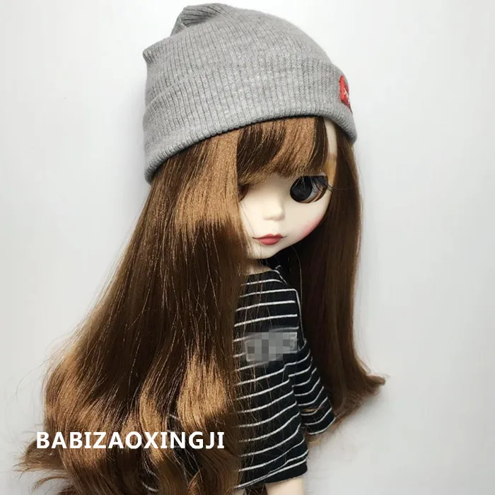 1/6 модная кукольная шляпа для куклы Blyth, Одежда для куклы, Повседневная вязаная шапка для пуллипа 30 см, кукольные аксессуары