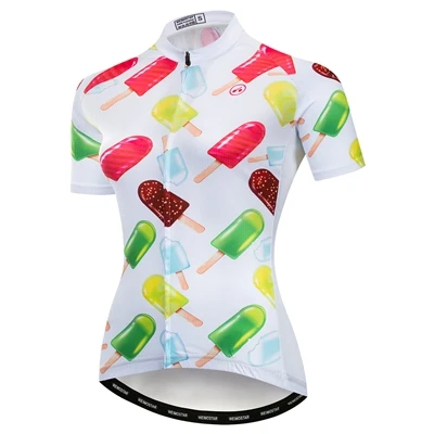 Спортивная кофта weimostar для мотоспорта женская летняя с коротким рукавом велосипедная Джерси мейло Ciclismo уличная гоночная Спортивная велосипедная рубашка Жираф белая - Цвет: CF2025