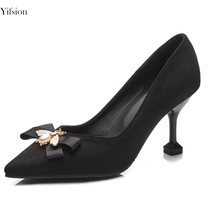 

Yifsion Hot Butterfly Women Pumps Sexy Thin High Heels Slip-On Pumps Pointed Toe Ladies Party Office Shoes Women US Size 3-16