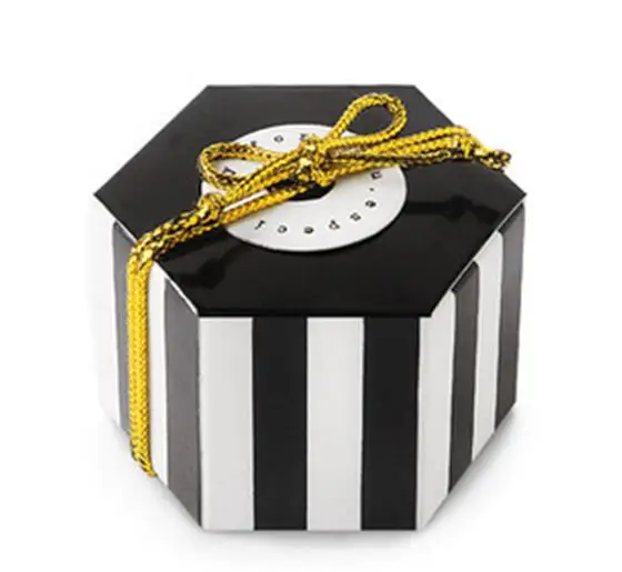 black striped 50 шт многоцветная коробка для свадебного торжества, милый подарок, коробки для конфет для свадьбы, для детского дня рождения, сувениры для гостей, вечерние принадлежности - Цвет: black striped