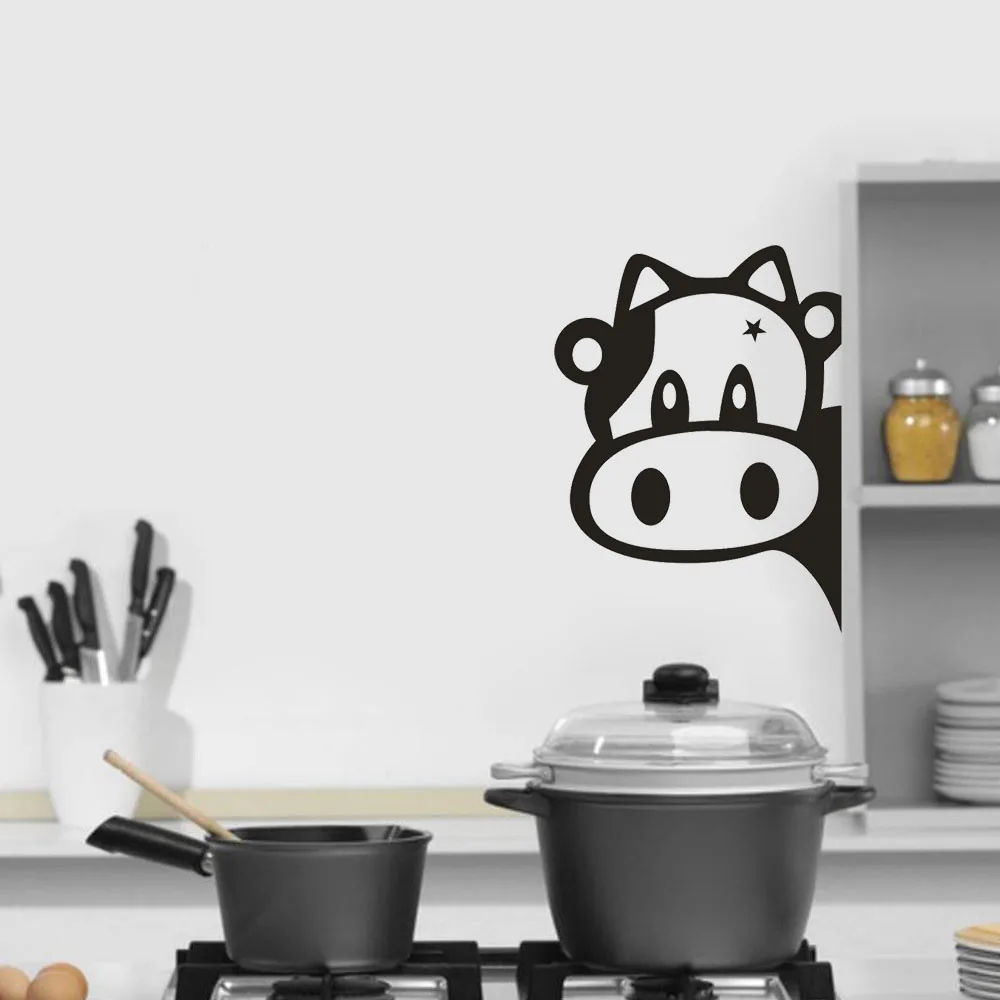 

KAKUDER Wall Sticker Animal Cow Stickers For Kids Rooms Plane Kitchen Refrigerator Removable Art Vinyl Mural Room Decor 46OCT.14