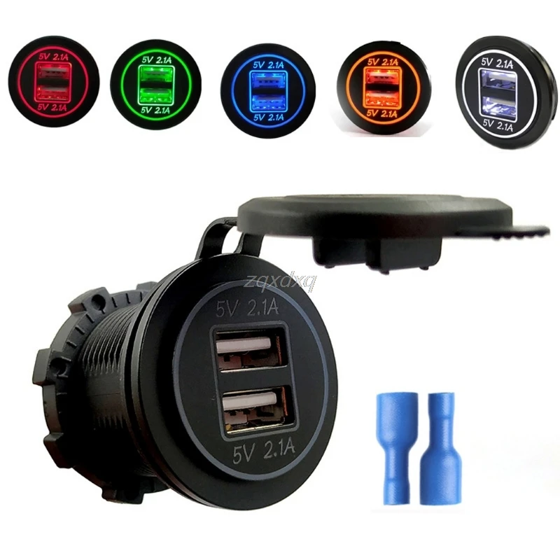 

12V/24V Dual USB 2.1A Car Charger Power Adapter For iPhone iPad Mobile Phone GPS AUG_26 Dropship